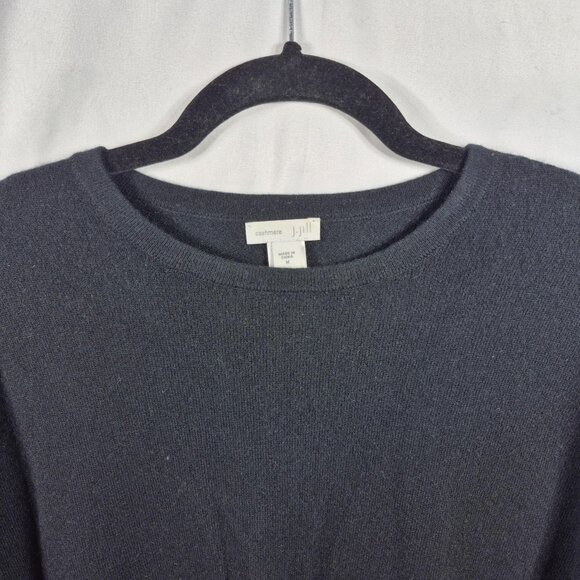 J Jill Sweater Womens M Black Knit 100% Cashmere Pullover Long Sleeve Top - Picture 4 of 8